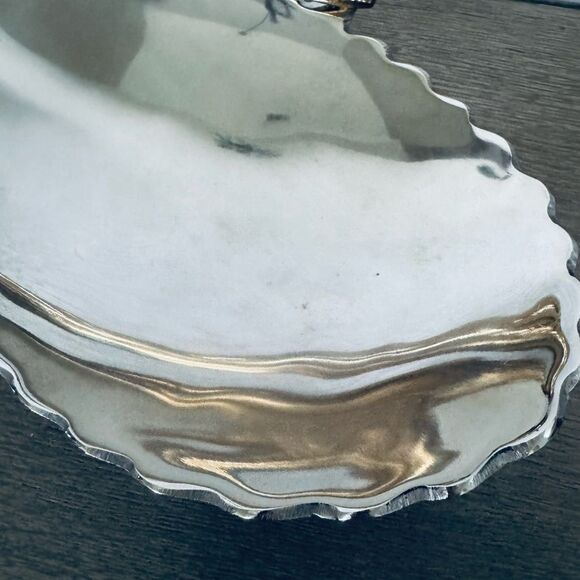 Metallic Silver Gold Bird Tree Branch Serving Bowl Dish - Picture 5 of 8